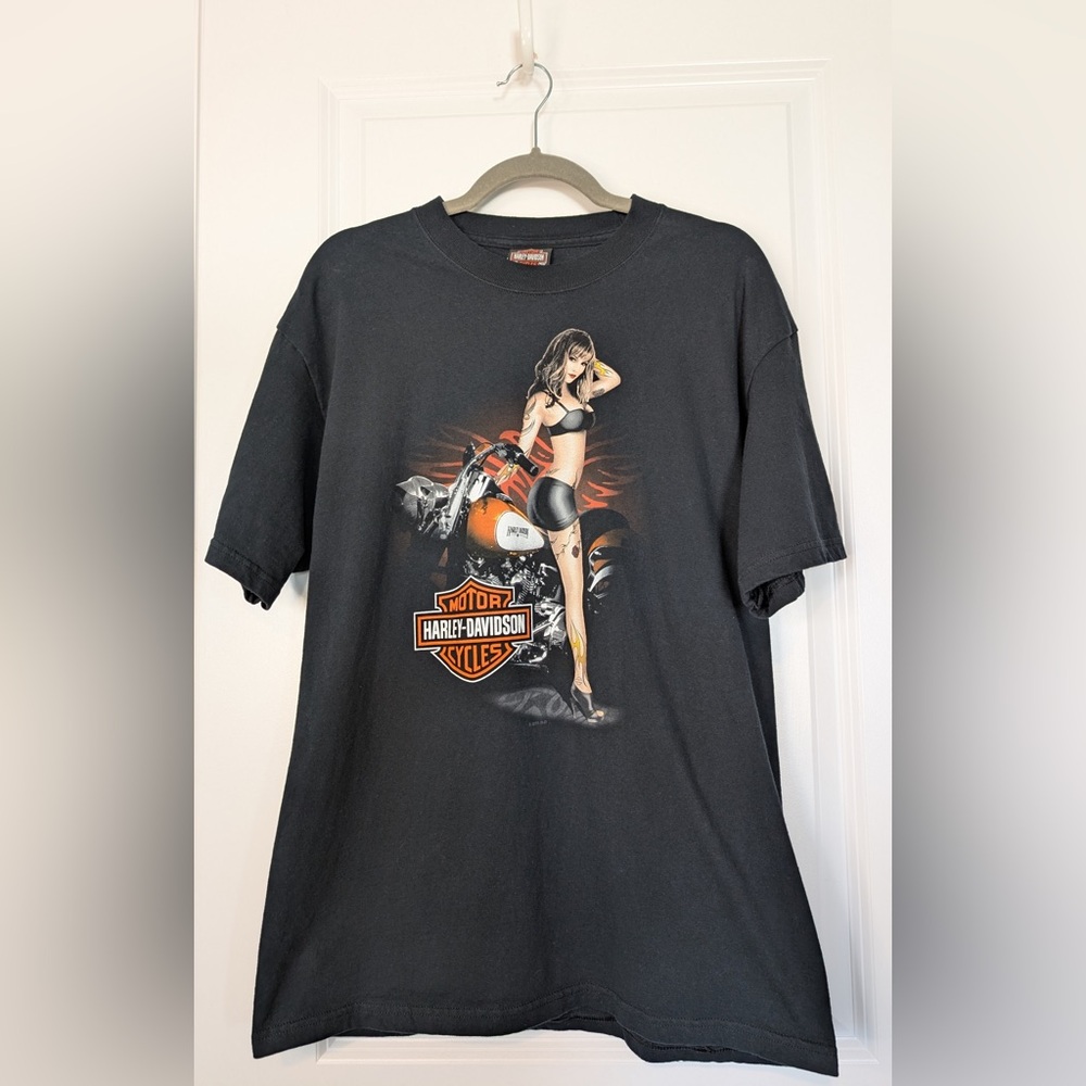 Harley Davidson 2011 Hanes Beefy Babe Daytona Beach Florida T-Shirt Size Large